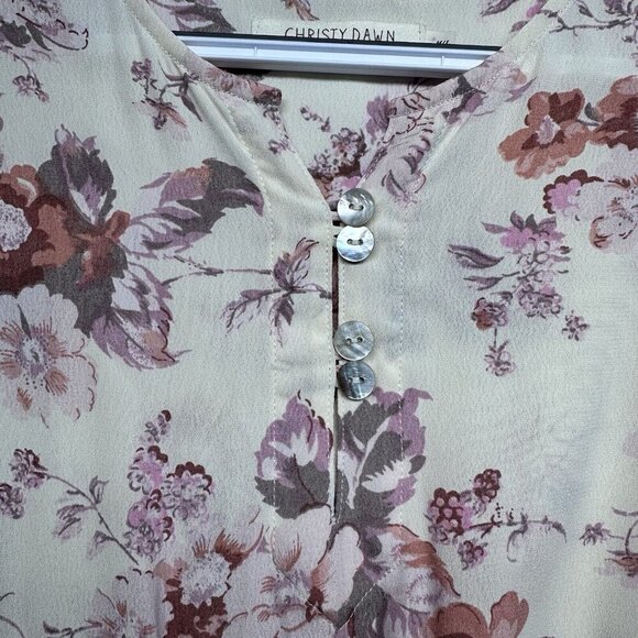 Christy Dawn Ivory Floral Tiered Maxi Dress Size M/L Recycled Deadstock Fabric - Picture 4 of 12